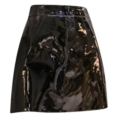 Women High Waist PU Leather Skirts Bright Colors