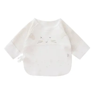 White Cat Print Newborn Baby Top Class A
