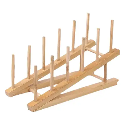 Wooden Double Layer Kitchen Storage Rack