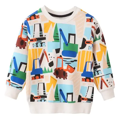 Children's Cartoon Cotton Round Neck Sweater T-Size