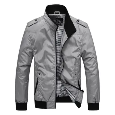 Men's Grey Bomber Jacket 2021 Winter Warm