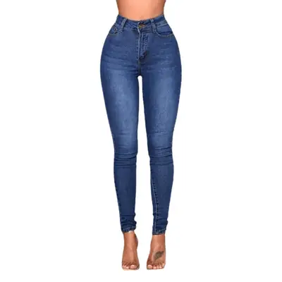 Ladies Slim Fit High Stretch Blue Jeans Pencil Pants