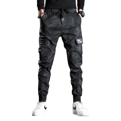 Men's 2021 Camo Slim Fit Casual Pants Black