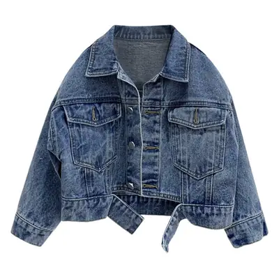 Girls Denim Jacket 2023 Spring Autumn New Korean Loose Baby Jacket Short Children's Unisex 99080
