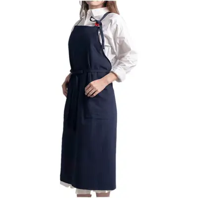 Cross-Border Ins Cotton Apron Large Size Hip Coverall Art Flower Barista Unisex Printable Logo