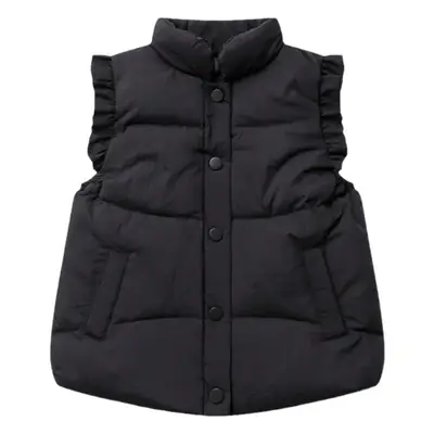 Girls' Cream Lace Down Vest for Kids Autumn Winter