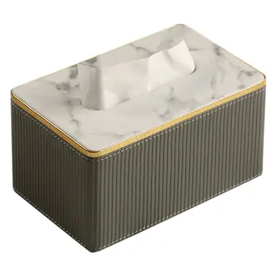 Modern Gray Marble Top Tissue Box for Living Room