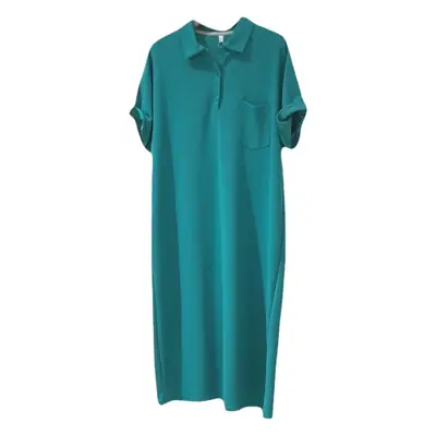 White & Grey Korean Polo Dress Plus Size