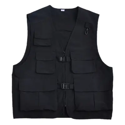 Men's Tactical Vest Dark Green Flannel Summer Thin Jacket