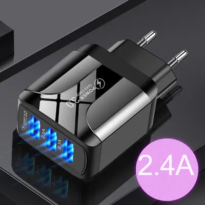 3 USB 2.4A Smart Travel Charger 5V9V12V EU