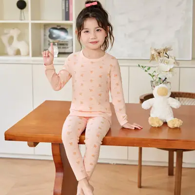 2025 Kids Wool Thermal Pajamas Pure Cotton Cartoon