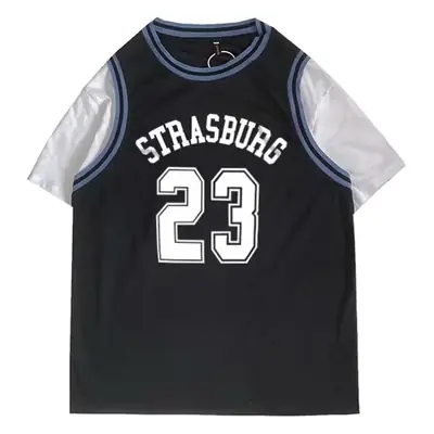 Men Basketball Jersey Shorts Set Black 23 Size