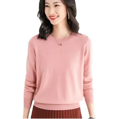 Women's 25 Autumn Knitted Low Collar Sweater Yellow