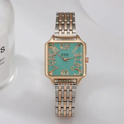 Women's 2021 Steel Strap Quartz Watch with Rose Gold Case