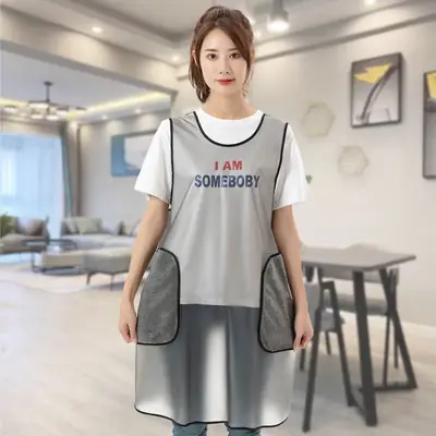 Women Apron Waterproof Oil-Proof Sleeveless Leather