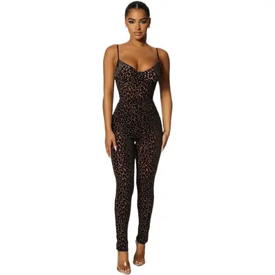 Sexy Low-Cut Mesh Slim Fit Jumpsuit for Women