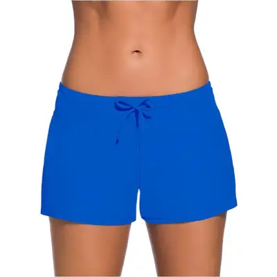 Women's Black Yoga Pants with Blue Drawstring