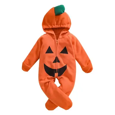 Halloween Hooded Fleece Climbing Suit Orange