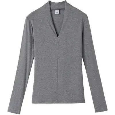 Women V-Neck Slim Fit Shirt Black Knitwear Autumn Winter