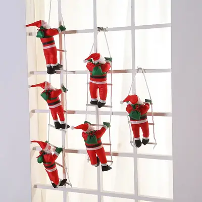 Santa Claus Window Hanging Doll Christmas Decor