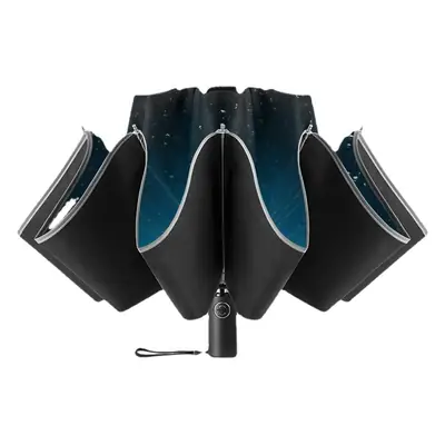 Black Rubber Automatic Flashlight Umbrella