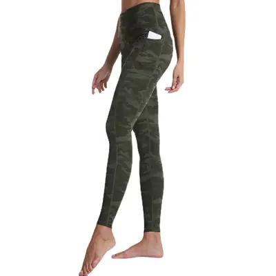 Camouflage Yoga Pants High Waist Sports Leggings Black