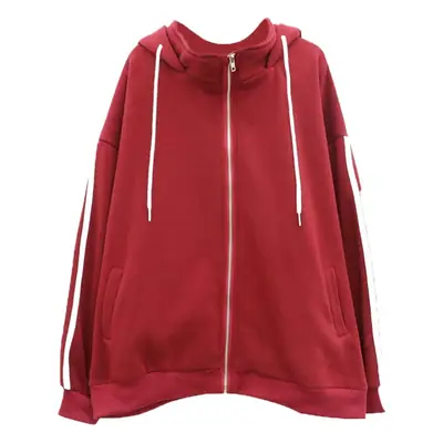 Women Hooded Cardigan Sweatshirt Jacket Grey Fleece Lined