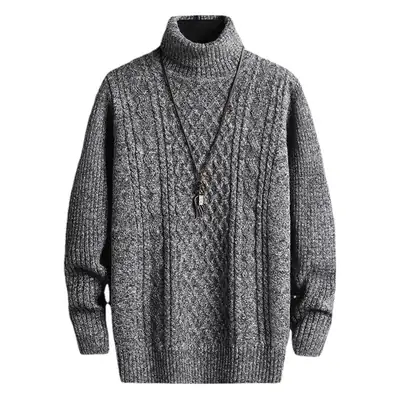 Men's Black Turtleneck Sweater Korean Style Slim Fit