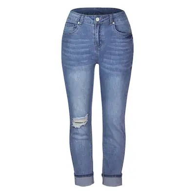 2021 Stretch Middle Waist Leg Jeans Women's Pants