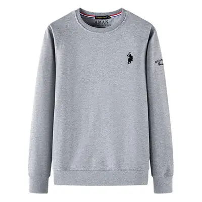 Larron Paul Men Grey Crewneck Sweatshirt Large