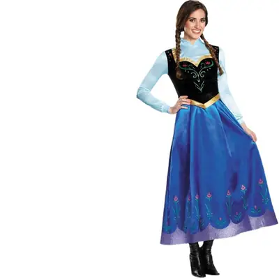 Halloween Adult Costume Frozen Cosplay Masquerade Clothes Elsa Anna Princess Dress