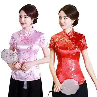 Jasper Lady's Blue Retro Cheongsam Top