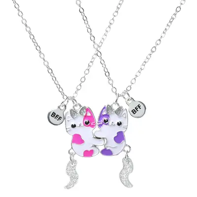 Cute Cat Magnetic Necklace for Girls Students