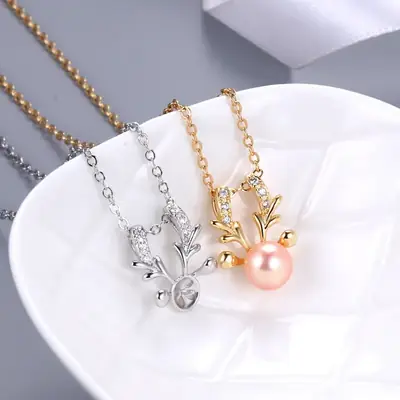 Pearl Pendant Necklace Set for Women Gold Silver