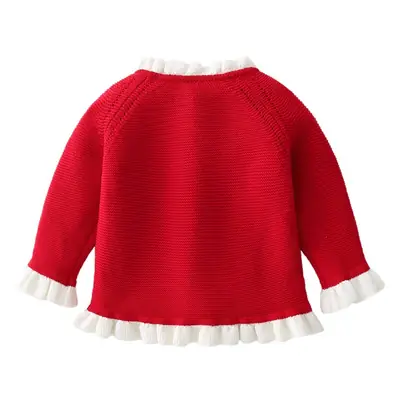 Pink Lace Knitted Cardigan for Baby Girls Winter