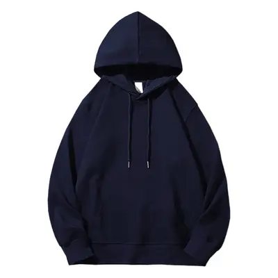 Blue Cotton Hooded Sweatshirt with Hood