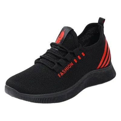 Women's Black Casual Shoes with Red Stripes
