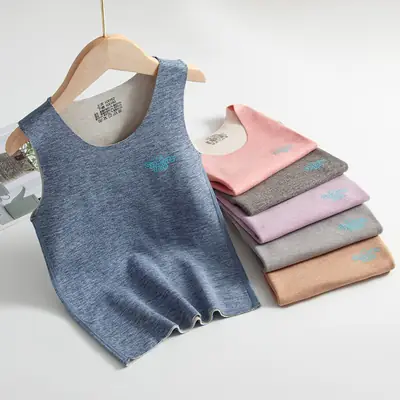Pink Traceless Sleeveless Vest for Boys Girls Baby's Body Fit