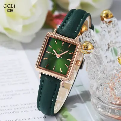 Gold Rose Gold Women's Watch with Black Strap