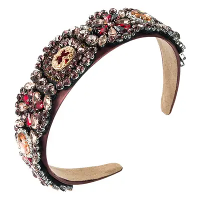 Green Full Diamond Baroque Hair Hoop for Women