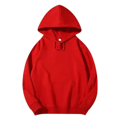 Men's Beige Terry Hooded Pullover Sweater