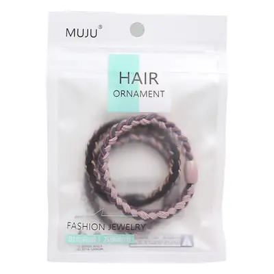 3-Pack 3-Color Braided Hair Rope for Women