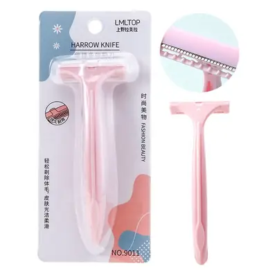 LMLTOP Pink T-Head Hair Shaving Knife with Stainless Steel Protective Net