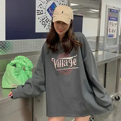 Women 2022 Yellow Letter Printed Sweatshirt Top