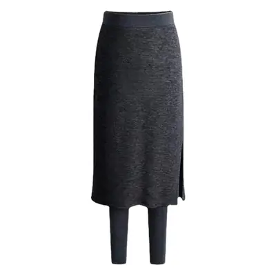 Black Velvet 2-Piece Skirt Set for Women Large Winter Wear