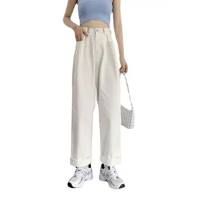 Wide Leg Jeans Women High Waist Loose Slim Fit 2021