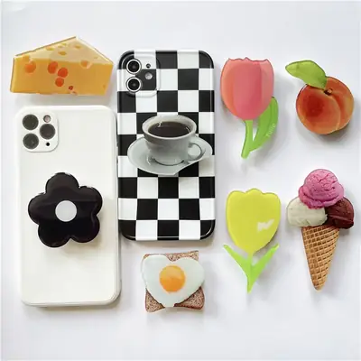Yellow Tulip Mobile Phone Airbag Bracket Cake Glue Drop Simulation