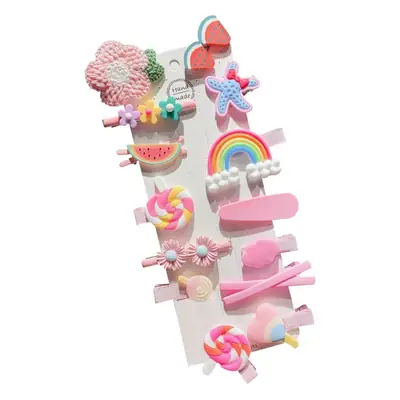 Korean Kids Hairpins Cartoon Candy Color Set