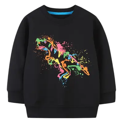 Black Long Sleeve Sweatshirt for Boys Cross Border