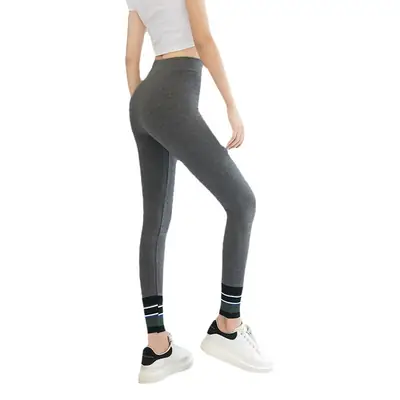 Black Fat Increase Plus Size Leggings with Stitching